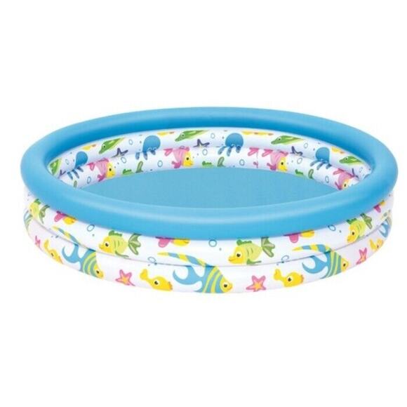 New 40" CORAL REEF INFLATABLE Child Swimming Pool Fish Tropical Ages 2 Yr+ w Box - Picture 12 of 13